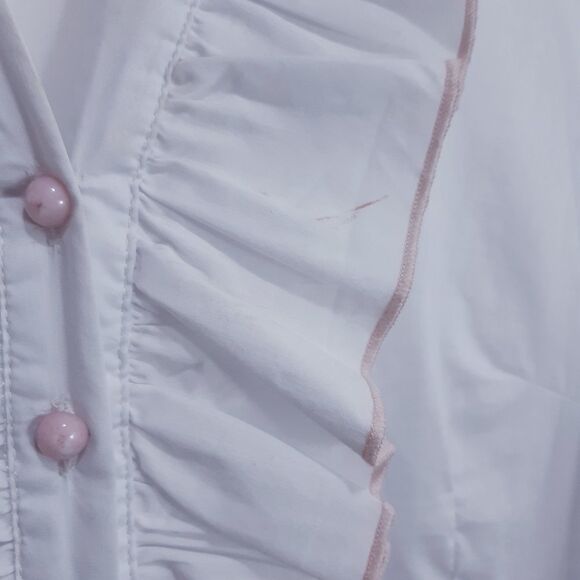 Vintage Frilly Lapel 2 Tone Shirt Dress - Picture 6 of 8